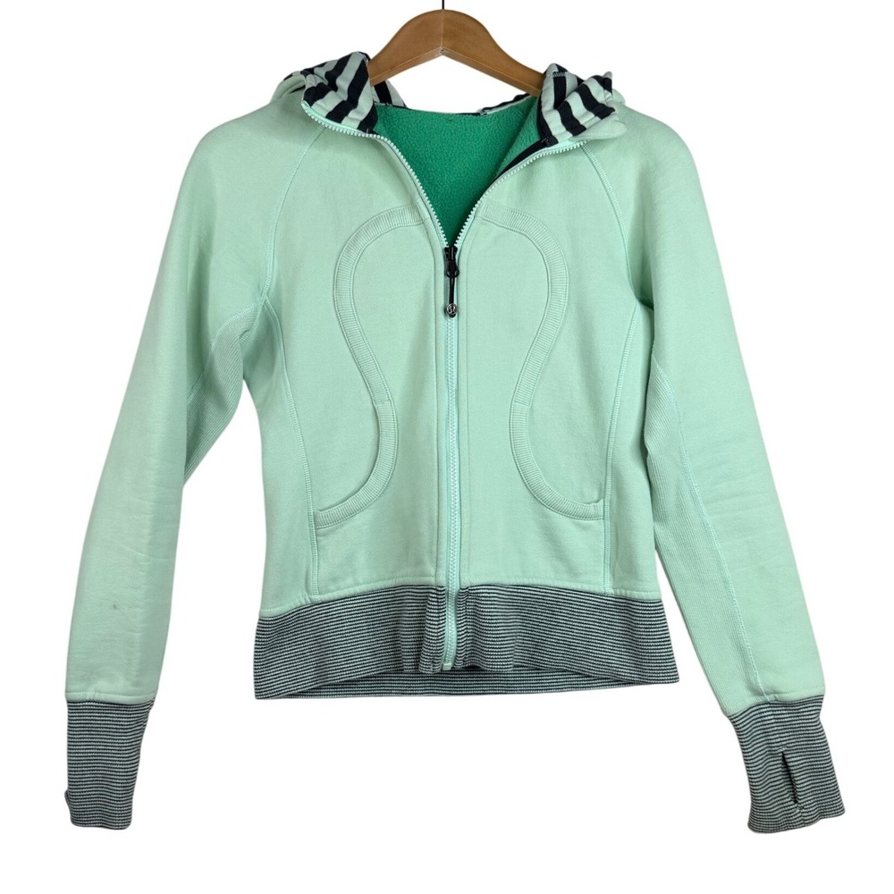 Lululemon Women's Rare Scuba Full Zip Hoodie size 6 Teal Green